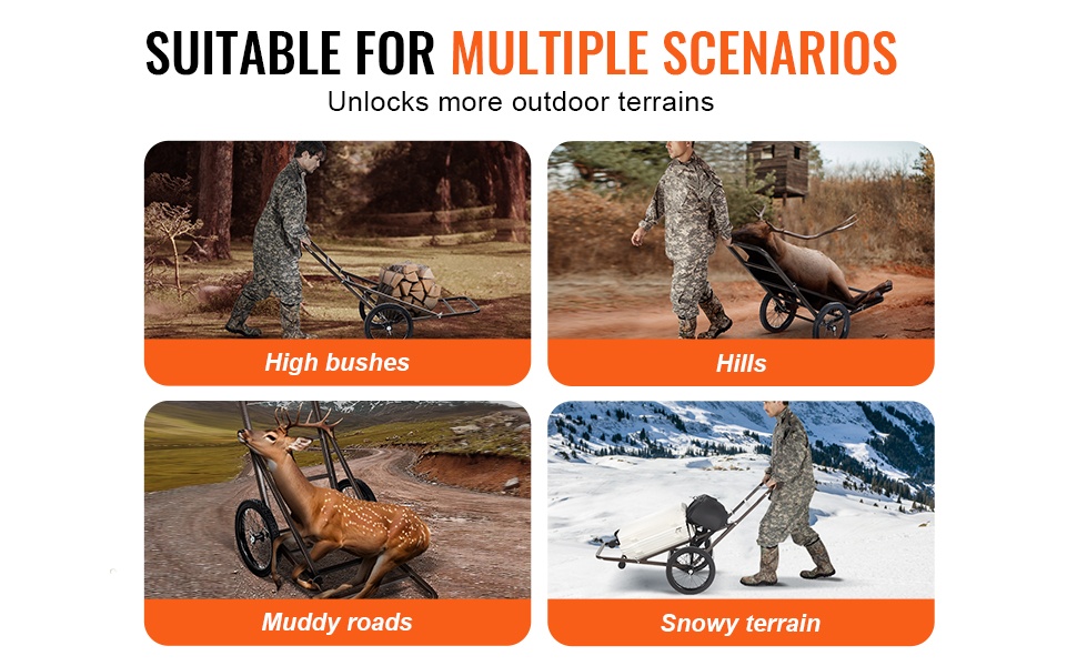 Riistakärryn käyttö eri maastoissa