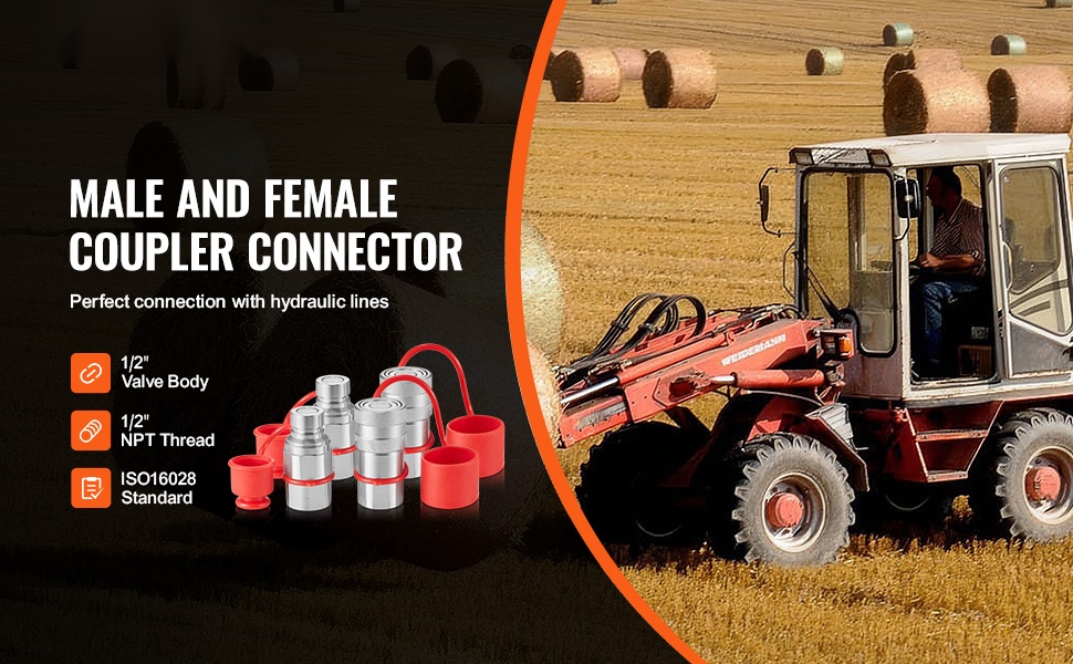 Litteän pinnan hydrauliset pikaliittimet