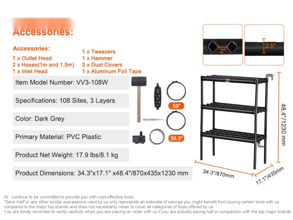 Kasvatusjärjestelmä mittoineen