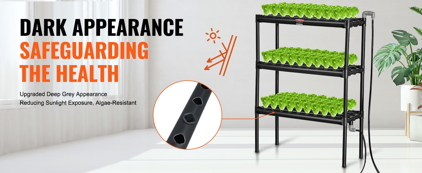 Tummat hydroponiset putket