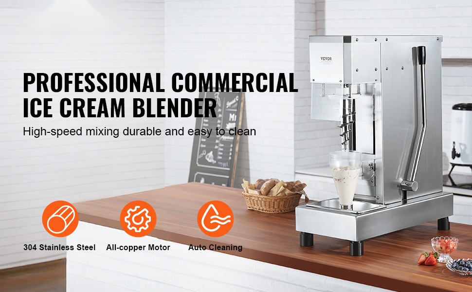 Jäätelösekoitin, runko 304-ruostumatonta terästä