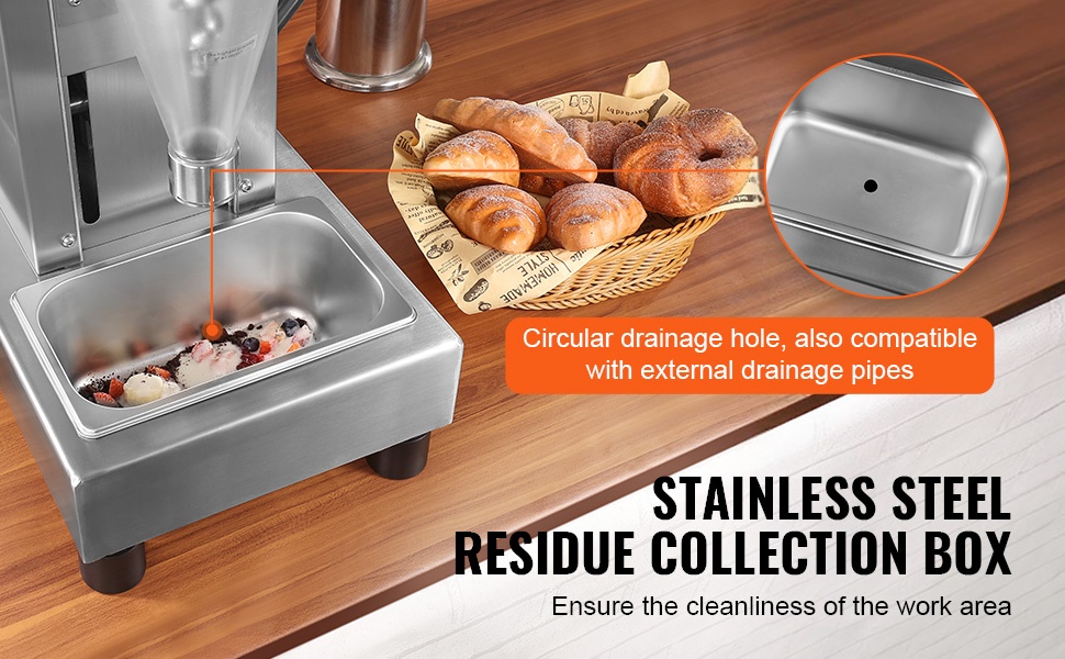 Jäätelösekoitin, roiskeiden keräysastia