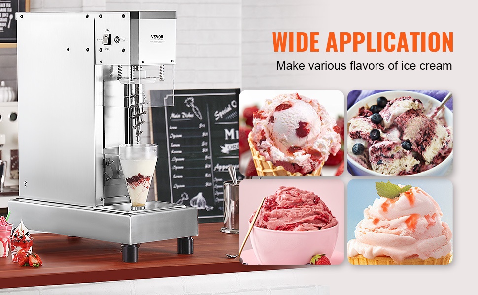 Jäätelösekoitin, erilaiset juoma- ja jälkiruokakäytöt