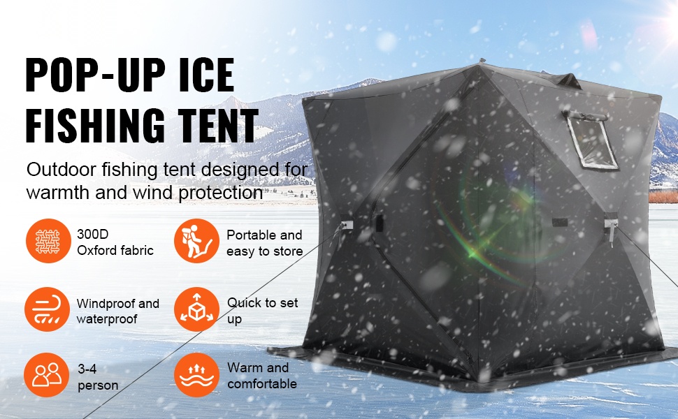 Jääkalastusteltta ulkona jäällä