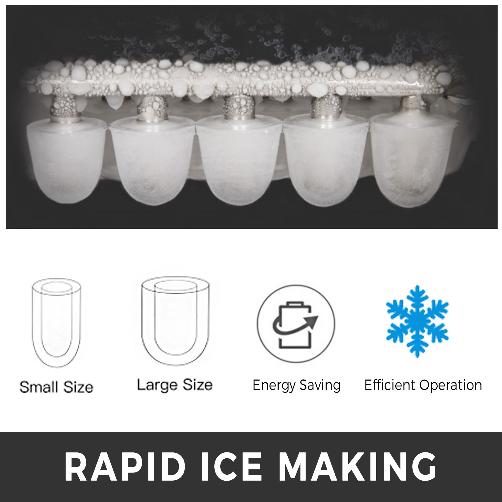 Nopea jääpalojen valmistus