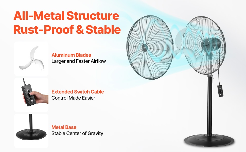 Jalustatuuletin olohuoneeseen ja toimistoon
