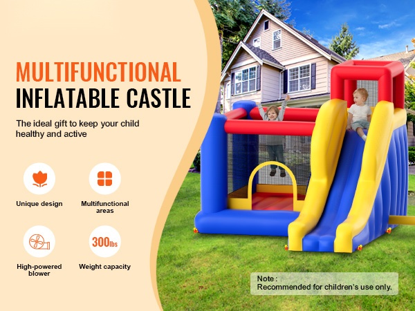 Puhallettavan hyppylinnan värit ja muotoilu