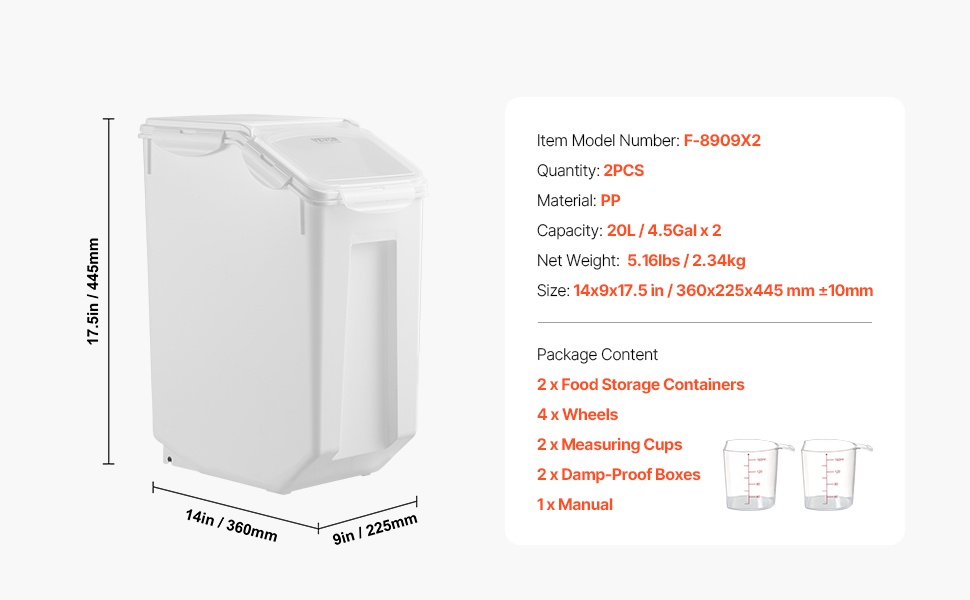 Neljä erillistä säiliötä kuivatuotteille ja lemmikinruoalle