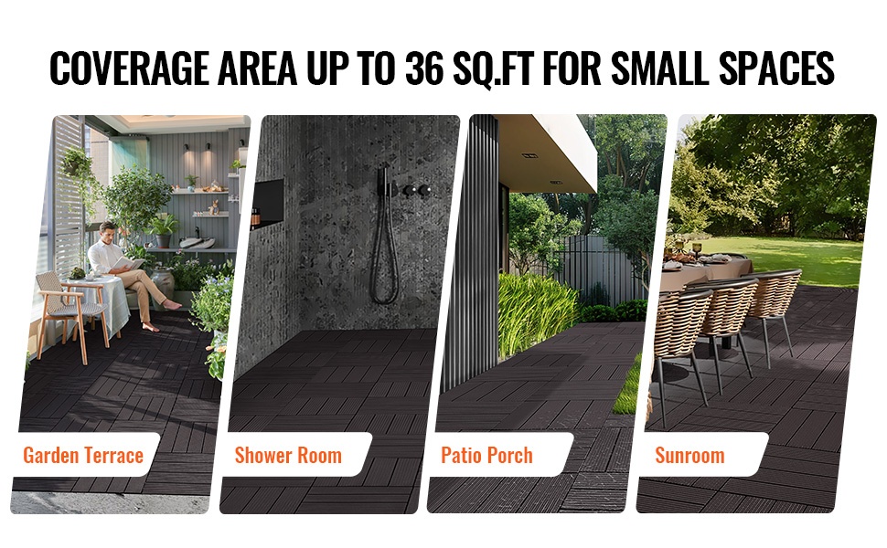 Neljästä osasta koostuva puukuvioitu laatta eri asetteluilla