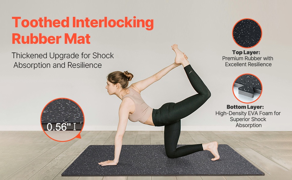 Yhdisteltävät kumiset kuntosalimatot yleiskuva