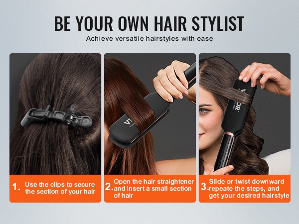 Hiusten muotoilu suoristusraudalla, mobiilinäkymä