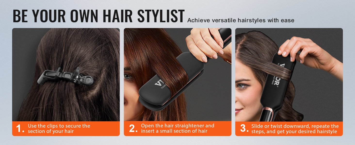 Hiusten muotoilu suoristusraudalla