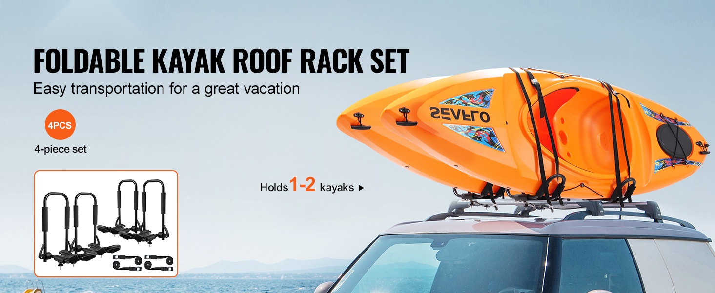 J-muotoinen kajakin kattoteline