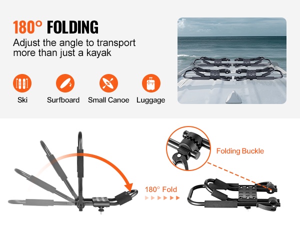 Säädettävä kulma kajakin kattotelineessä