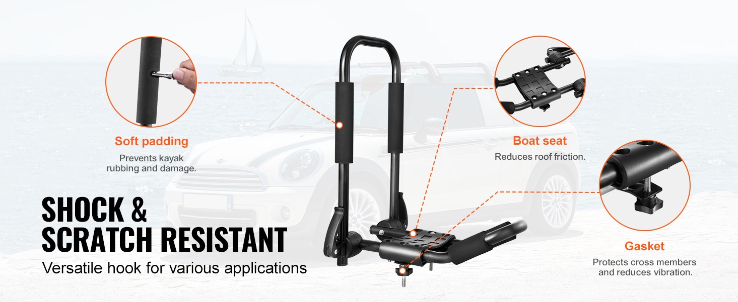 Pehmustettu kosketuspinta kajakin suojaamiseksi