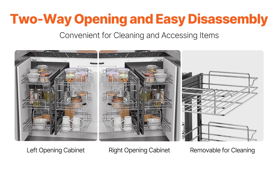 Korkeussäädettävä kääntömekanismi eri kaappikorkeuksiin