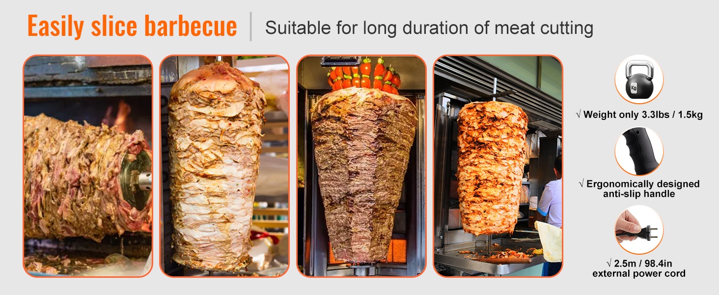 Johdoton kebablihaleikkuri ja kahva