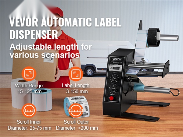 Automaattinen etiketinjakaja kompaktin kokoinen