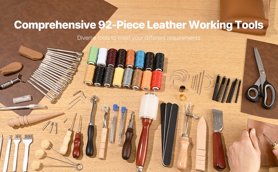 Nahkatyökalusarja säilytyslaukussa