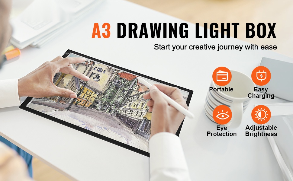 LED-valopöytä, ohut ja kevyt rakenne