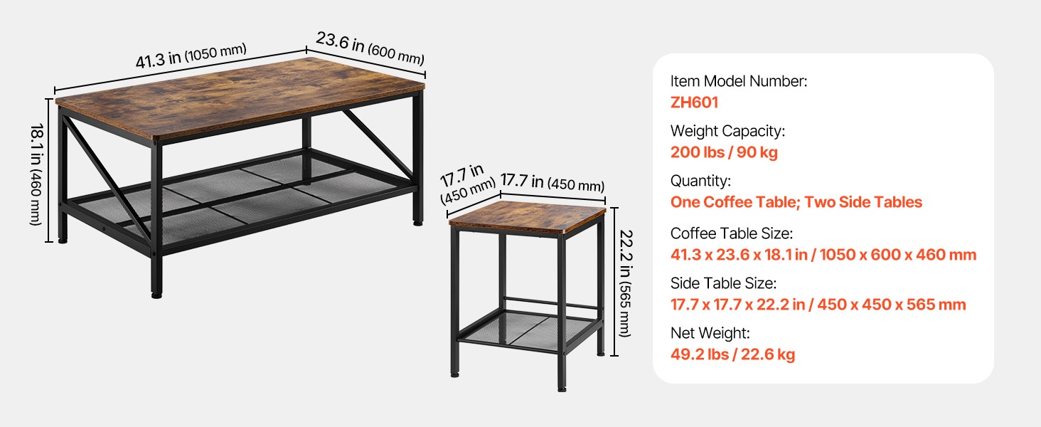 Kolmen pöydän kokonaisuus
