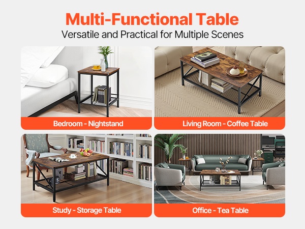 Sohvapöytäsarja eri käyttökohteissa