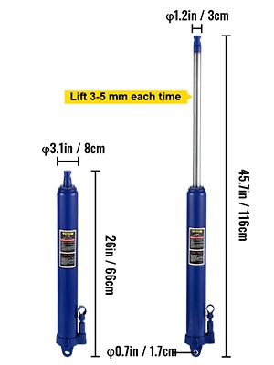 Pitkärunkoisen tunkin mitat