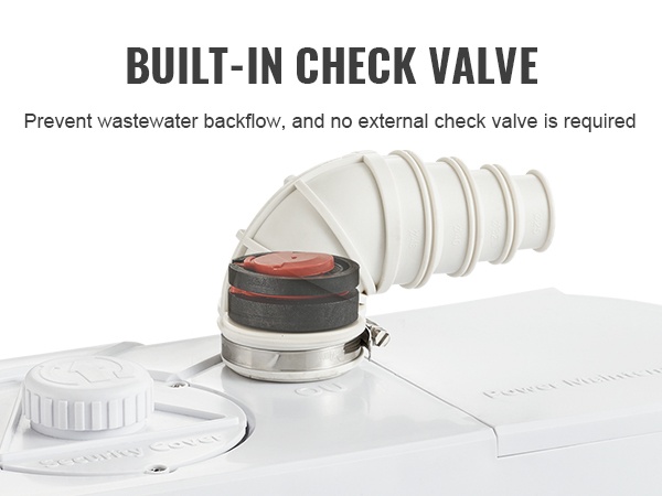 Poistoliitännät ja takaiskuventtiili