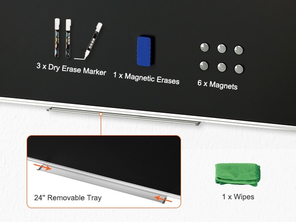 Magneetit, pyyhin ja tussit