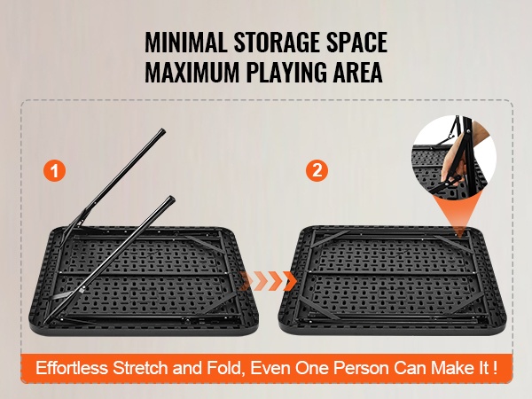 Kompakti taittopöytä helposti varastoitavana