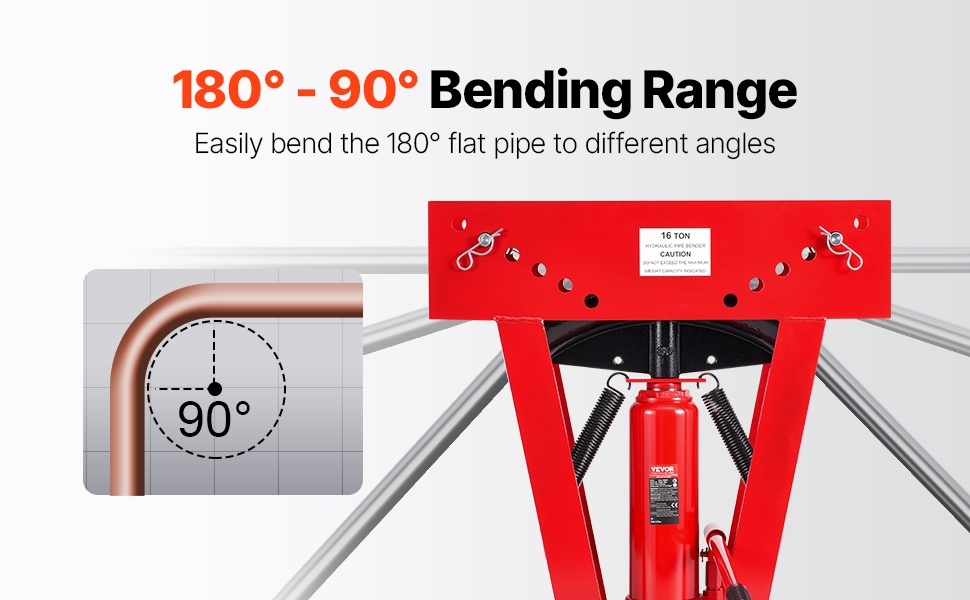 Taivutusalue 90–180 astetta metalliputkille