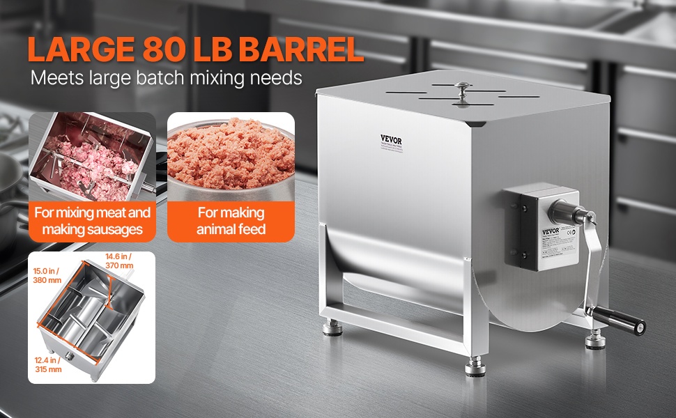 Lihasekoitin monipuoliseen lihan ja mausteiden sekoittamiseen