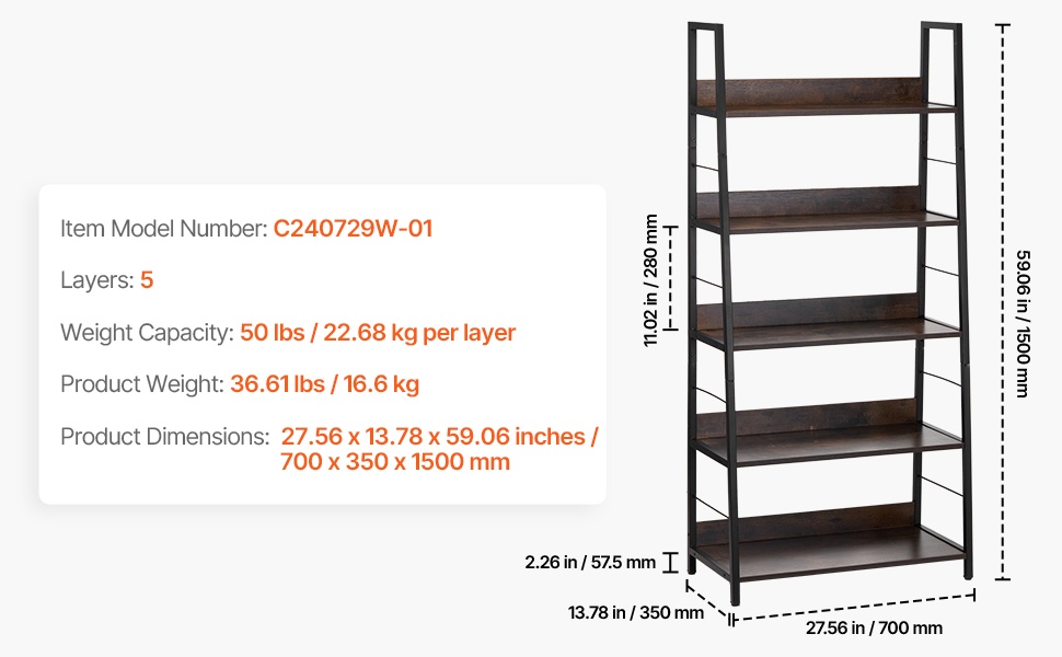 Kapea ja korkea kirjahylly