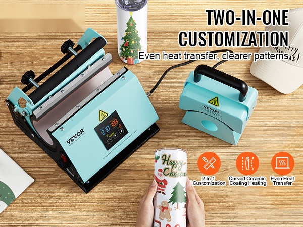 2-in-1 juoma- ja lippalakkalämpöprässi mobiilikuva