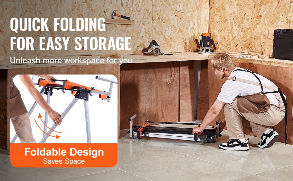 Jiirisahan teline taitettuna ja kompaktissa koossa