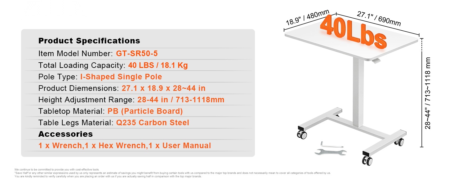 Siirrettävä työpöytä eri käyttökohteisiin