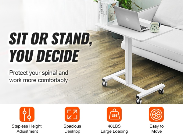 Korkeussäädettävä siirrettävä työpöytä mobiilinäkymä