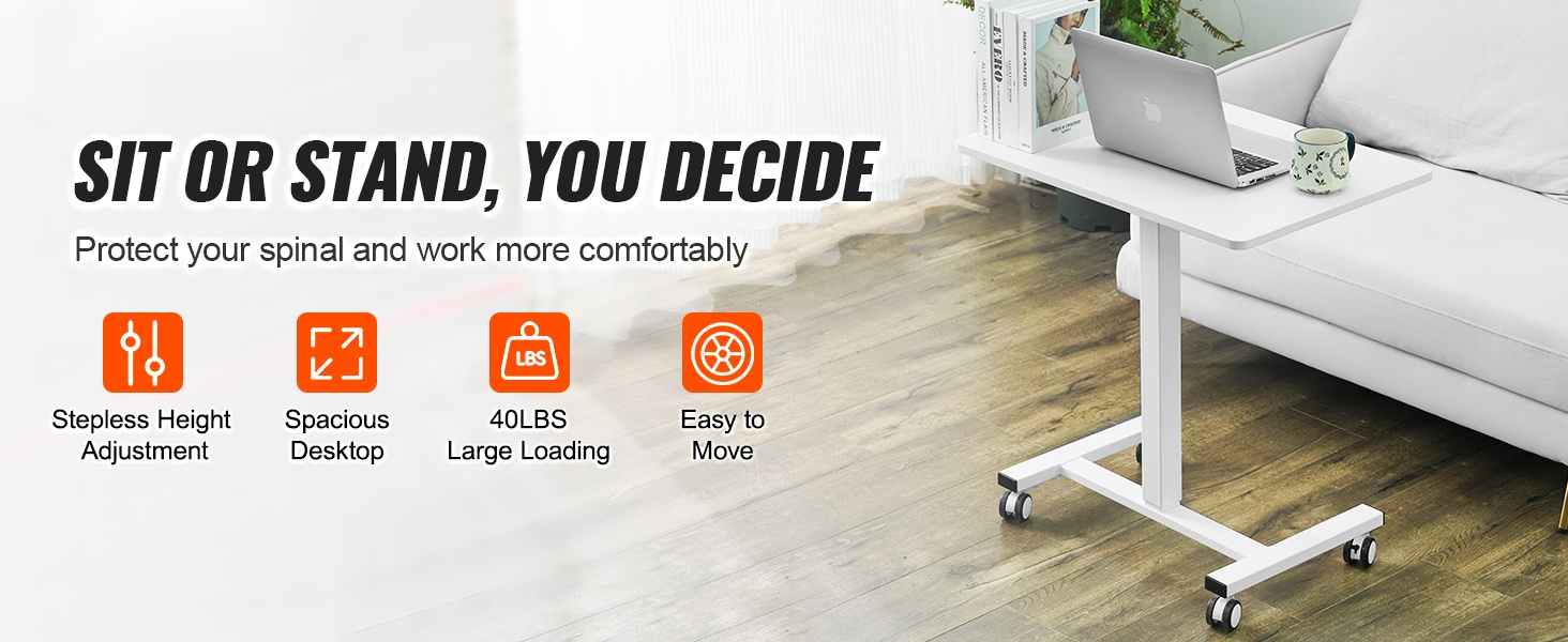 Korkeussäädettävä siirrettävä työpöytä