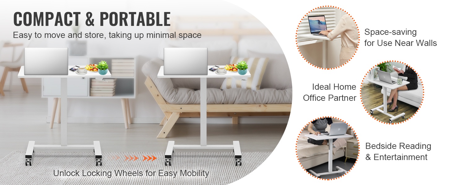 Liikuteltava työpöytä pyörillä