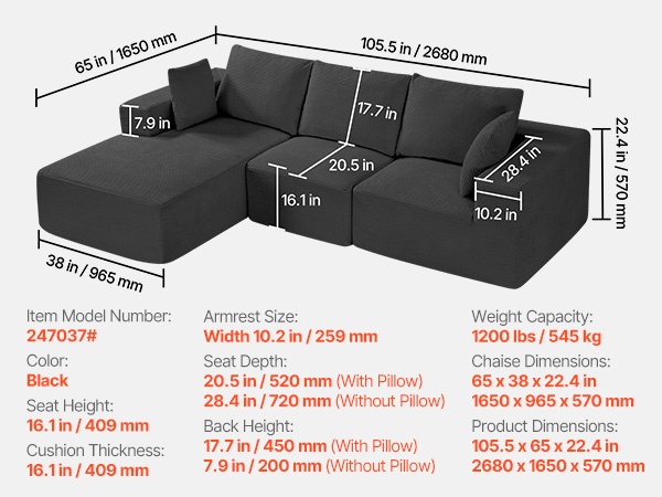 Beige modulaarinen sohva sisustuksessa