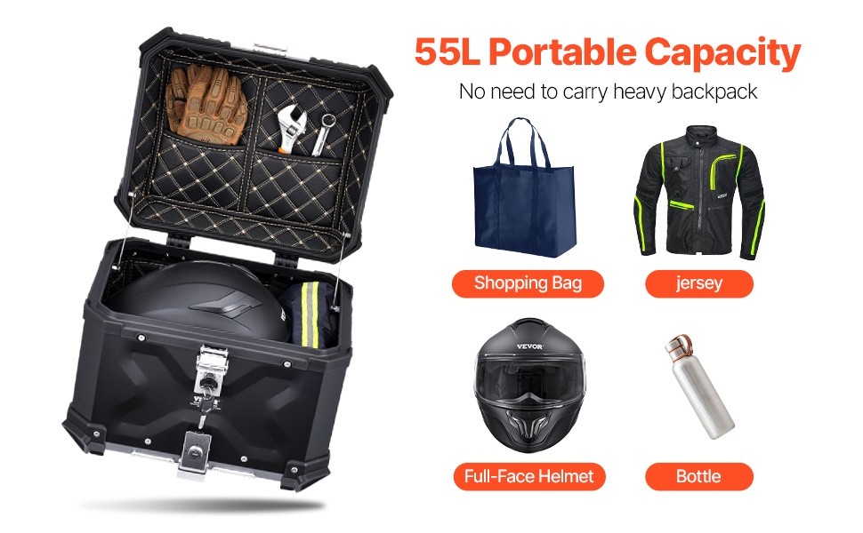 Moottoripyörän takalaukku 45L kapasiteetti