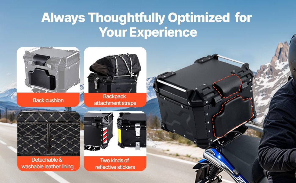 Moottoripyörän takalaukku selkänojalla