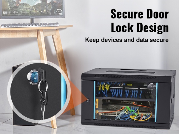 Turvallinen verkkopalvelinkaappi lukolla