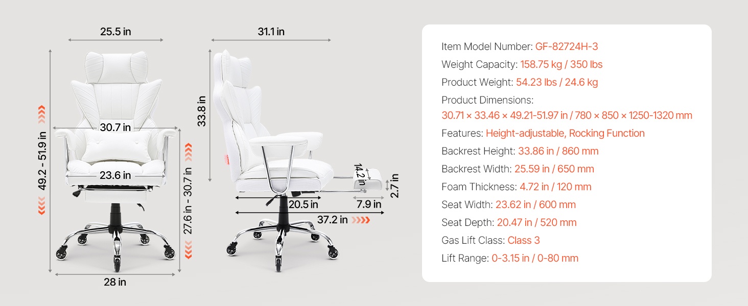 Toimistotuoli edestä ja sivulta