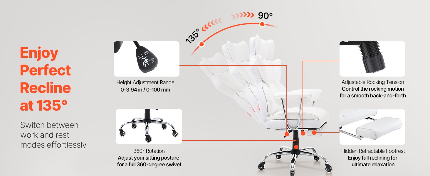 Kallistuva toimistotuoli jalkatuella