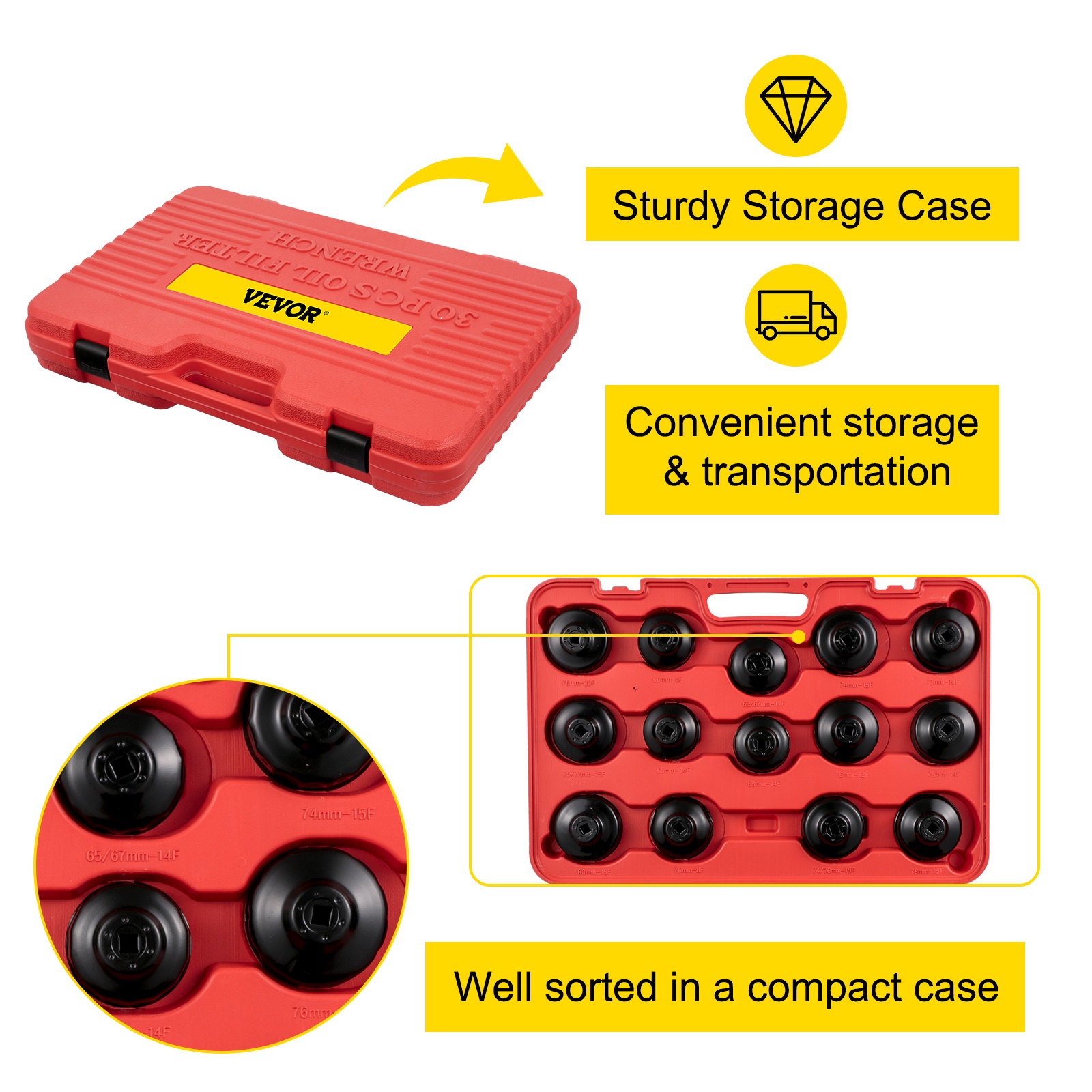 Öljynsuodatin hylsysarja säilytyslaukussa