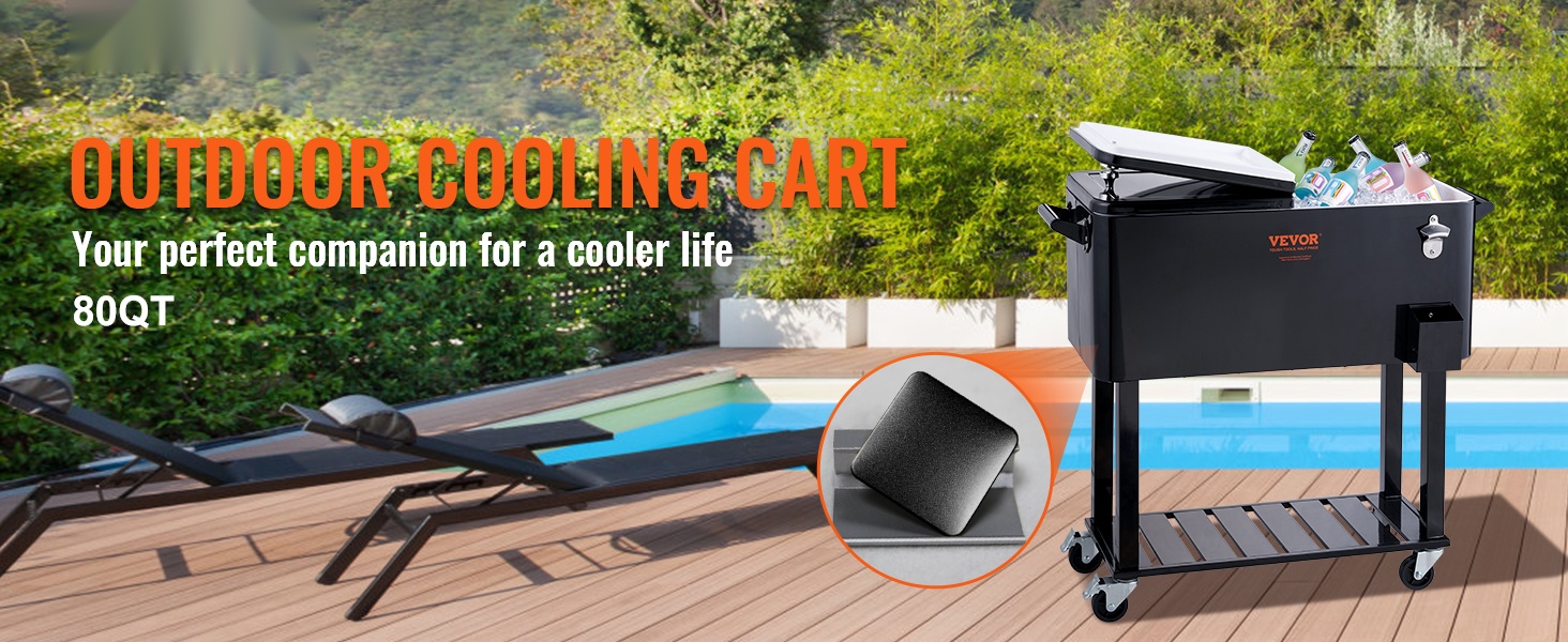 Liikuteltava juomajäähdytin terassille ja pihalle