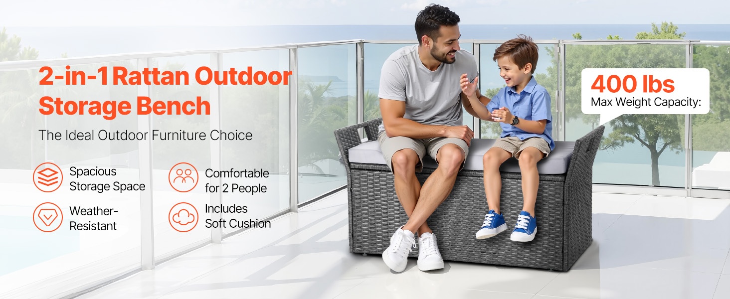 Ulkosäilytyspenkki 2-in-1