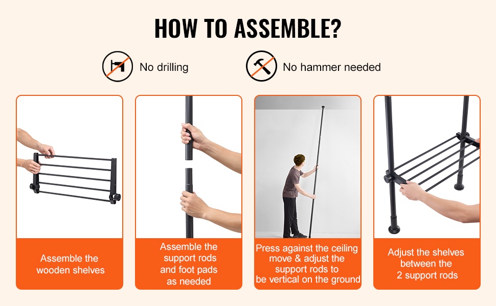 Helposti koottava wc-hylly