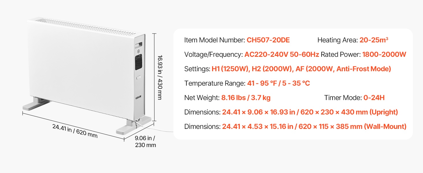 Lämmittimen mitat ja muotoilu